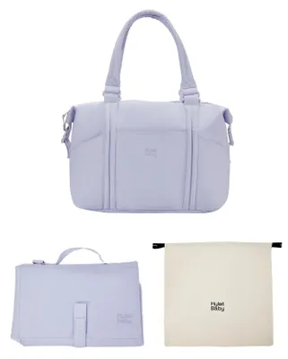 Produktbild von Hylat Baby Wickeltasche mit Wickelunterlage und Baumwolltasche  - praktische Tragetasche für Mamas unterwegs - Hellviolett