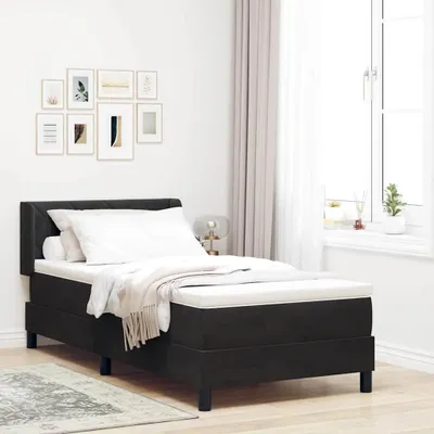 Immagine prodotto di Maison Exclusive - Letto boxspring con testiera, nero, 190 x 90 cm, velluto