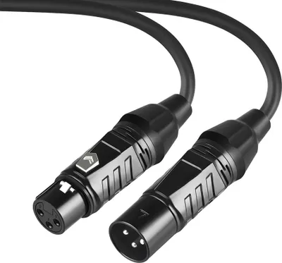 Image de INF Câble Micro XLR - Cordon Microphone Mâle Femelle pour Mixeur, Ampli Le noir 10 m