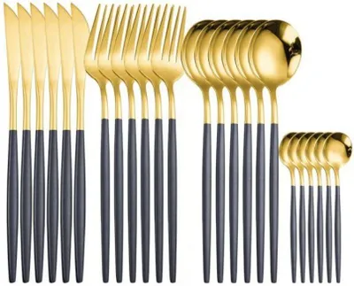 Produktbild von Besteck Morello - Black & Gold, 24-teilig