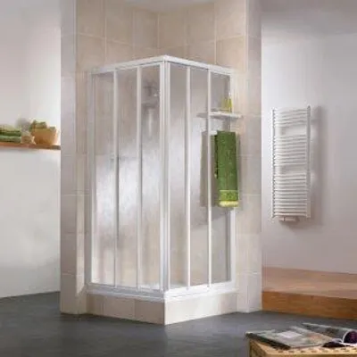 Produktbild von HSK 119090-8-54 Favorit Schiebetür Eckeinstieg 6-teilig Ecklösung 735-900x1850mm Manhattan Chinchilla