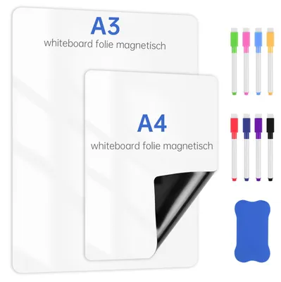 Produktbild von Whiteboardfolie magnetisch, 30 x 42 cm, wiederbeschreibbar, für Büro und Zuhause