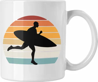 Produktbild von Trendation - Surfer Tasse Geschenk Wellenreiter Surf-Lehrer Geschenkidee (Weiß)