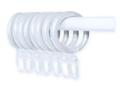 Produktbild von Gardinenringe Ösen mit Faltenleghaken weiss 10 Stück 16 mm