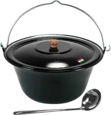 Produktbild von Gulasch Kessel 10 Liter emailliert mit Deckel und Schöpfkelle von Grillplanet