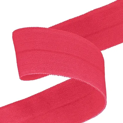 Falzgummi 20mm in Candypink hochelastisch – Faltgummi Schrägband Detailansicht.