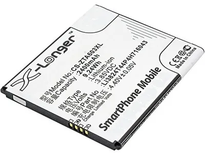 Immagine prodotto di Batteria ricaricabile per ZTE Li3824T44P4H716043 agli ioni di litio, 3,85 V, 1500 mAh, nera