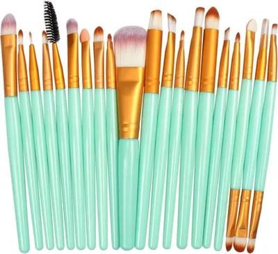 Produktbild von Jumada's – 20-teiliges Make-up-Pinsel-Set – Grün – Lidschatten – Foundation – Puder – Eyeliner – Wimpern – Lippen – Make-up-Pinsel – Kosmetik-Werkzeugset – Heiß