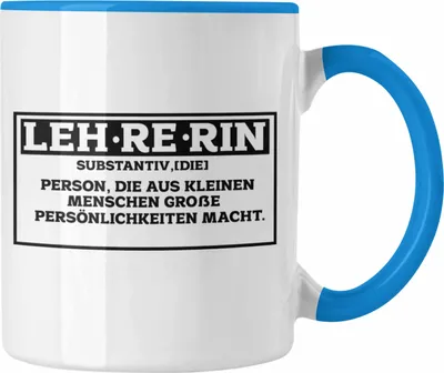Produktbild von Trendation - Lehrerin Tasse Abschiedsgeschenk für Lehrerinnen Geschenkidee Abschied (Blau)