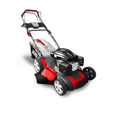 A product shot of a lawnmower on a white background.