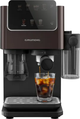 Produktbild von Grundig KSM 8530, Espressomaschine, 1,5 l, Gemahlener Kaffee, Kaffeebohnen, Kaffeekapsel, Eingebautes Mahlwerk, 1688 W, Schwarz, Braun