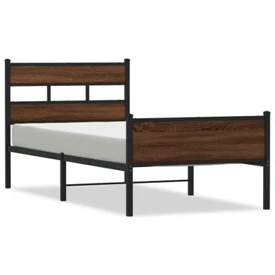 Produktbild von vidaXL Bettgestell ohne Matratze Braun Eiche 90x200 cm Holzwerkstoff