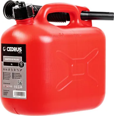 Produktbild von Trevendo Kraftstoffkanister für Benzin und Diesel, Benzinkanister, Reservekanister, Deckel mit Dichtring, Flexibler Ausgießer, AdBlue-beständig, rot, 5 Liter
