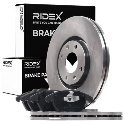 Produktbild von RIDEX Bremsenset Vorne Bremsscheiben Beläge Satz passend für PEUGEOT 207 (WA, WC) 302,0mm
