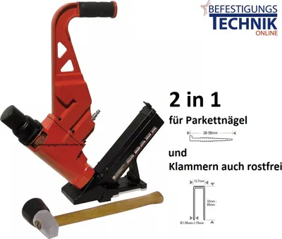 Produktbild von Druckluft Parkettnagler 2in1 38-50mm für Bostitch S4 Parkettnägel MIIIFN FLN und MIIIFS S4 KL-41
