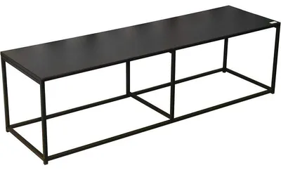 Image de Meuble TV design industriel MADISON - Noir - Métal et acier - 140 x 40 x H 40cm