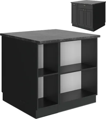 Produktbild von Kücheninsel Vicco Fame-Line Anthrazit-Gold Landhaus 90 cm ohne Arbeitsplatte, Model 57409