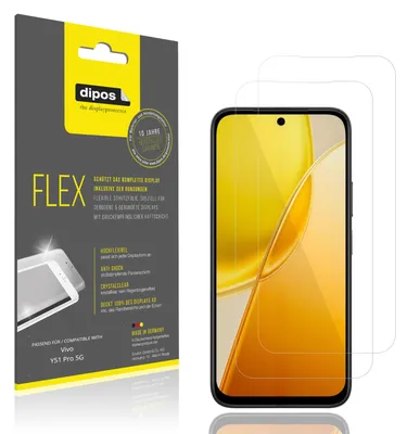 Image de 2x Film de protection d'écran pour Vivo Y51 Pro 5G, recouvre 100% de l'écran, dipos Flex