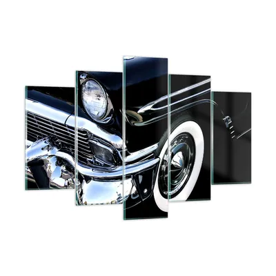 Produktbild von Bilder auf glas - Auto Chrom Kuba - 150x100cm - Glasbilder - Wandbilder - Kunstdruck - zum Aufhängen bereit - Wanddekoration aus Glas - Glas Bilder - Wandbild auf Glas - 5 Teile - GEA150x100-1451