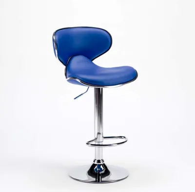 Produktbild von Amarillo Design Moderner schwenkbarer Chrom Küchen- und Barhocker - Blau