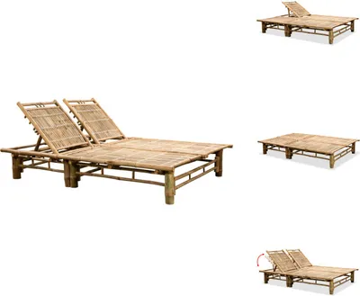 Image de vidaXL Bain de soleil 2 personnes en bambou - Bains de soleil