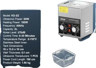 Obrázok produktu pre Ultrazvuková čistička, viacero možností výkonu, účinný systém ohrevu, 2 l