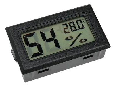 Zdjęcie produktu dla Elektroniczny wilgotnościomierz z termometrem i wyświetlaczem LCD - czarny