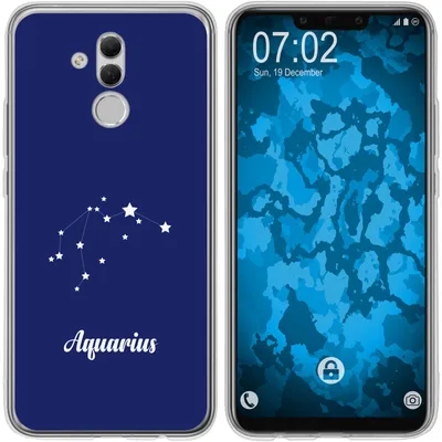 Produktbild von PhoneNatic Case kompatibel mit Huawei Mate 20 Lite Silikon-Hülle SternzeichenAquarius M10