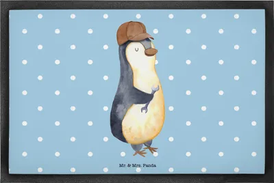 Produktbild von Mr. & Mrs. Panda Gummimatte Wenn Papa es nicht reparieren kann, sind wir am Arsch 60 x 90 cm - Blau Pastell - Geschenk, Pinguin, Bodenvorleger, Vater, Schmutzmatte