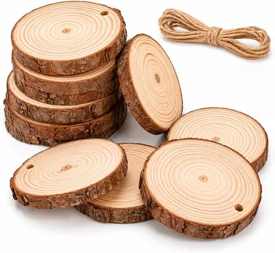 Produktbild von Holzscheiben 12 Stück, 7-8 cm Durchmesser, 1 cm Dicke, für Basteln