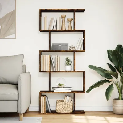 Produktbild von Stabli Raumteiler-Bücherregal 5 Etagen Räuchereiche 70x24x161cm - DE714528 - Bücherregale