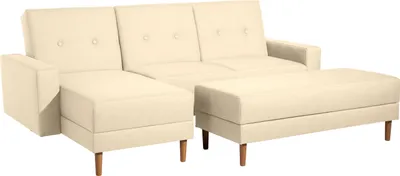 Produktbild von Max Winzer Funktionssofa mit Hocker Just Cool - Flachgewebe beige - Maße: 230 x 144 x 92 cm