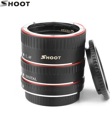 Produktbild von SHOOT XT-364 Autofokus-AF-Makro Verlaengerungsrohradapter-Ringsatz 13mm 21m 31mm fuer Canon EF / EF-S-Objektiv fuer Canon EOS 550D / 600D / 650D / 700D / 750D / 760D / 800D / 200D / 13D / 60D / 70D / 80D / 7D / 7D-II / 5D-II / 5D-III / 5D-IV / 6D / 6D-II-DSLR-Kameras