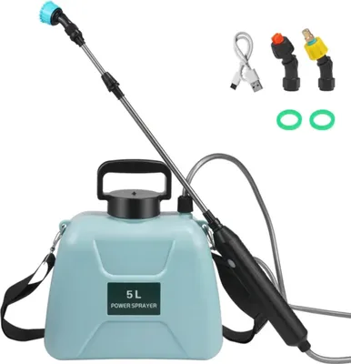 Produktbild von Elektrischer Gartensprüher mit 3 verstellbaren Düsen, 5 l, per USB wiederaufladbar, für Garten, Unkrautjäten und Autowäsche