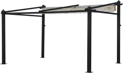 Produktbild von Wandpergola 3 × 4m FRÉJUS beige - Aluminiumstruktur