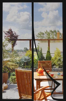 Immagine prodotto di Zanzariera magnetica autochiudente per porte da balcone Unyqoos®, montaggio senza fori (con nastro adesivo), poliestere, 100 x 200 cm