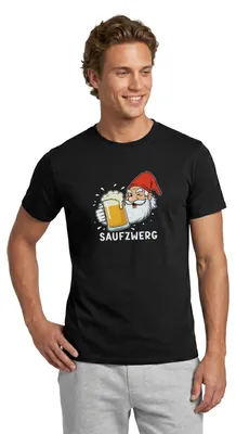 Produktbild von Spreadshirt Saufzwerg Mit Bier Karneval Männer T-Shirt, L, Schwarz