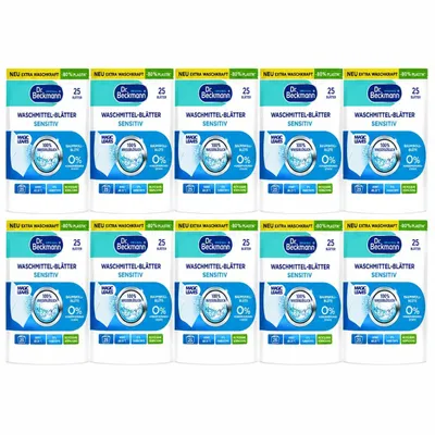 Produktbild von Dr. Beckmann Magic Leaves Sensitive 250 Waschladungen - 10er Pack
