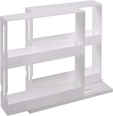 Produktbild von Famanu Kräuterregal ausziehbar drehbar - weiß, platzsparend für Küche und Bad, 27,5 x 10,5 x 28 cm