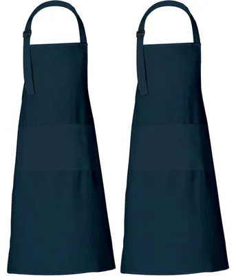 Zdjęcie produktu dla Fartuchy kuchenne damskie i męskie, 69 x 89 cm, bawełna, 3 kieszenie, kolor: błękitny