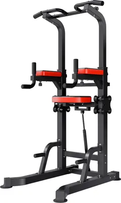 Zdjęcie produktu dla Drążek do podciągania i stacja do dipów SucceBuy o udźwigu 150 kg, stabilna podstawa w kształcie litery H, 9-stopniowa regulacja wysokości, idealna do treningu ramion i pleców