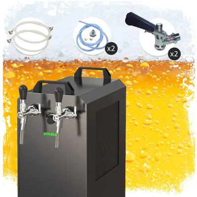 Image de Tireuse à Bière 2 Robinet avec Pompe et Valise pour Fêtes