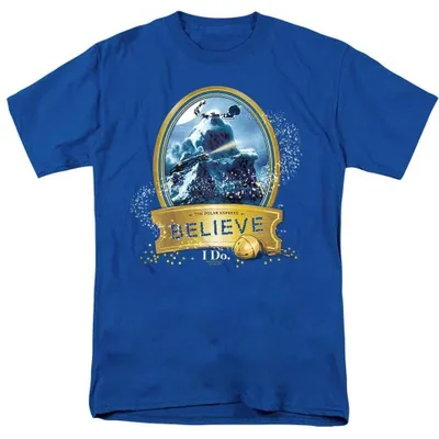 Obrázok produktu pre Tričko "True Believer" z filmu Polar Express, uni, modré (kráľovská modrá), veľkosť M, Obrázok generovaný UI