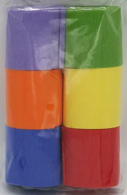 Produktbild von 6 bunte Kreppbänder 60 Meter