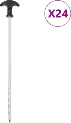 Obrázek produktu pro Stanové kolíky 24 ks 30 cm Ø 7 mm pozinkovaná ocel