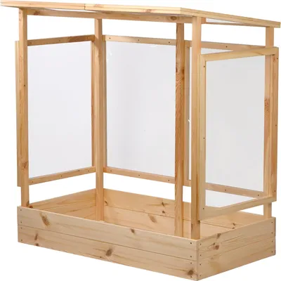Produktbild von dobar Tomaten-Haus Gewächshaus aus Holz mit Rankhilfe und  PVC Schutzscheiben