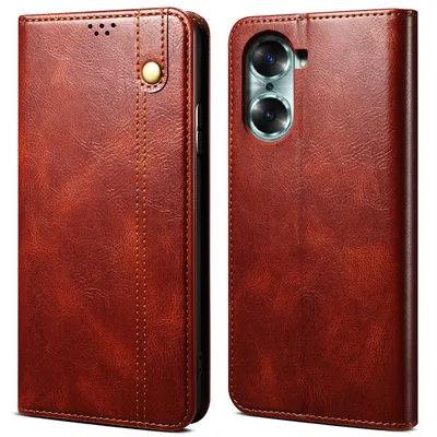 Obrázek produktu pro Pouzdro pro Honor 60, kožené flip pouzdro peněženka s funkcí stojánku červené