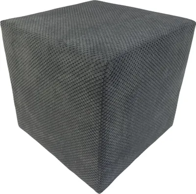 Produktbild von Samt-Hocker ZEFIR DOT 40x40 cm quadratisch gepolstert – weicher Sitzhocker fürs Wohnzimmer oder Schlafzimmer – Grau