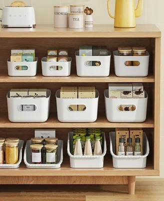 Obrázek produktu pro Plastové úložné boxy, vícebarevné, do kuchyně, skříně, kanceláře, koupelny, 9 kusů