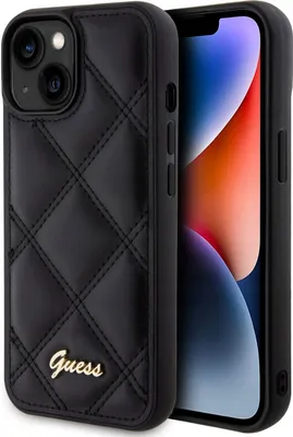 Immagine prodotto di Guess Guhcp15Spsqsqsk Custodia rigida per Iphone 15 / 14 / 13 6.1 Czarny/Nero con logo in metallo trapuntato